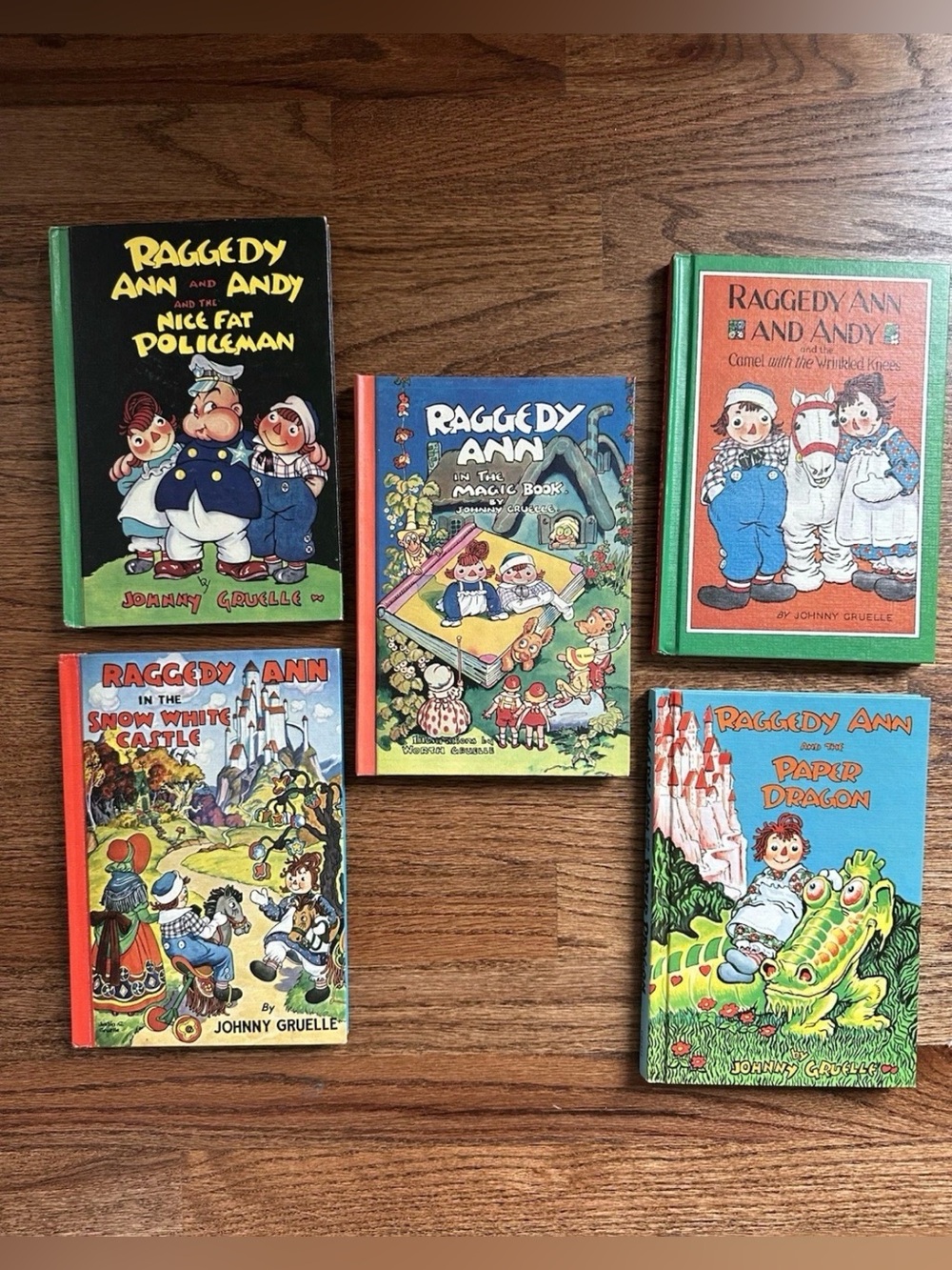 Raggedy Ann & Andy Books Lot of 5 VTG by Johnny Gruelle Hardcover EUC 1930-1950s